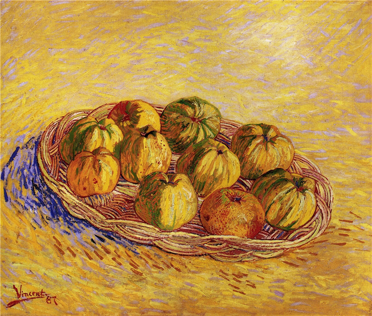 Still Life With Basket Of Apples Van Gogh Oil Painting